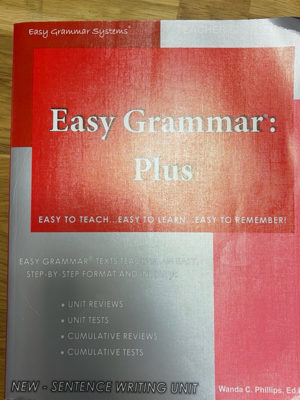 Easy Grammar: Plus - Red Educational Workbook Teachers Edition